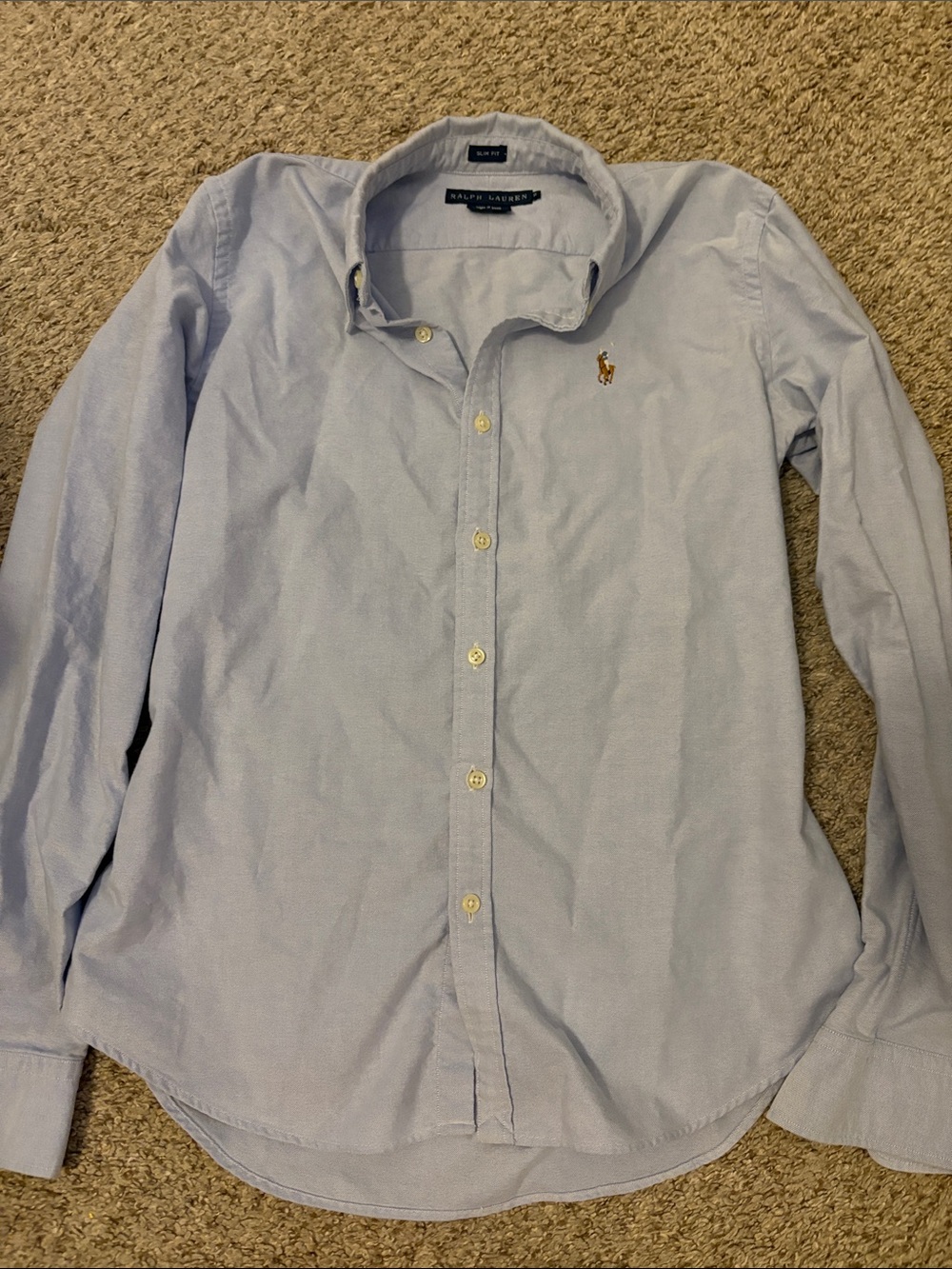 Ralph Lauren Light Blue Oxford Button-Down Shirt-Slim Fit